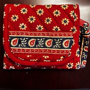 Vera Bradley Red and Navy Floral Quilted Wallet